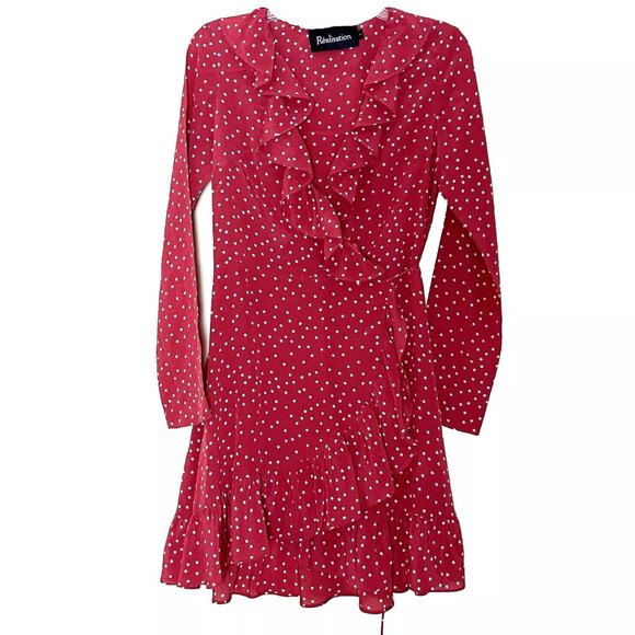 Realisation Par Red Polka Dot Long Sleeve Dress - Picture 3 of 11